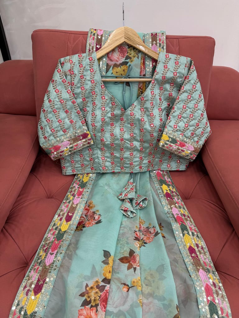 Readymade Designer Partywear sarees with stitched blouse New Ready To Wear Saree