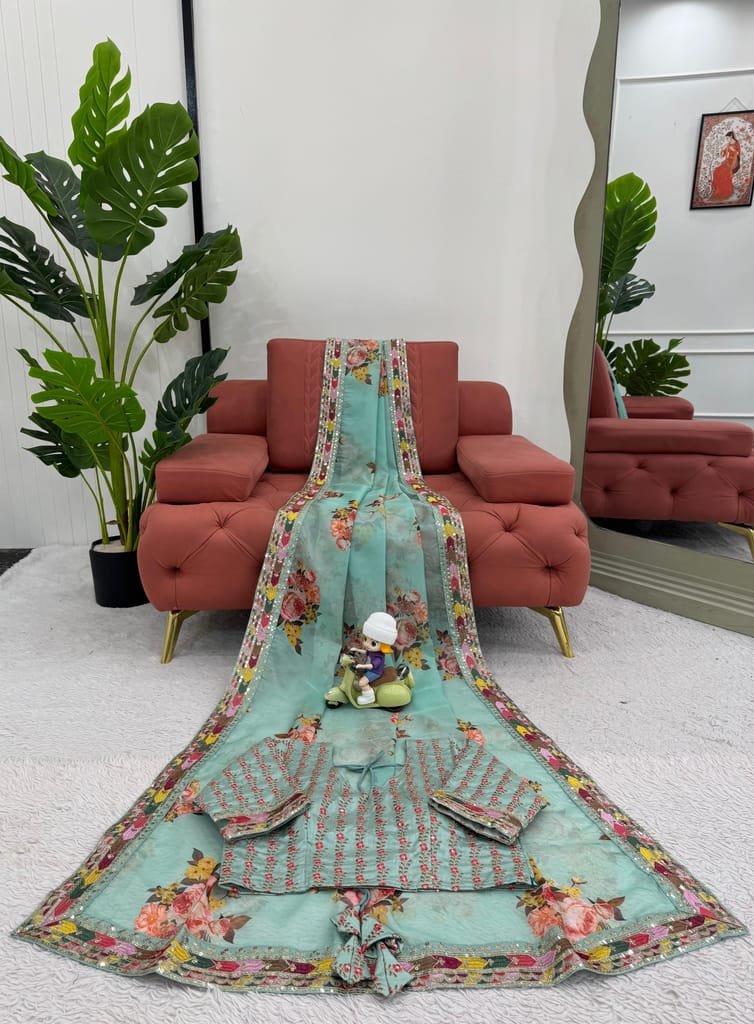 Readymade Designer Partywear sarees with stitched blouse New Ready To Wear Saree