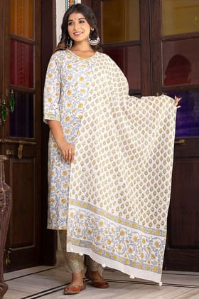 Yellow White Organic Mulmul Dupatta Yellow White Organic Mulmul Dupatta
