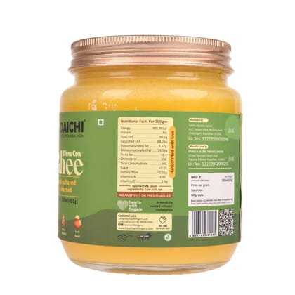 DAICHI - Bilona Cow Ghee | Pure, Natural, and Healthy | Made from Indigenous  A2 Cow Milk Curd  | Crafted using the Bilona Method | Farm to Table