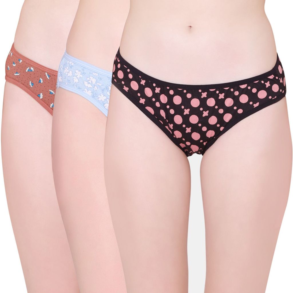 Bodycare women's combed cotton assorted Bikini Panty Pack of 3 ( E-920 ) - Briefs | Buy online on ZillyBuy