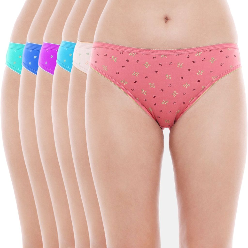 Bodycare women's combed cotton assorted Hipster Panty Pack of 6 ( E5200 ) - Briefs | Buy online on ZillyBuy
