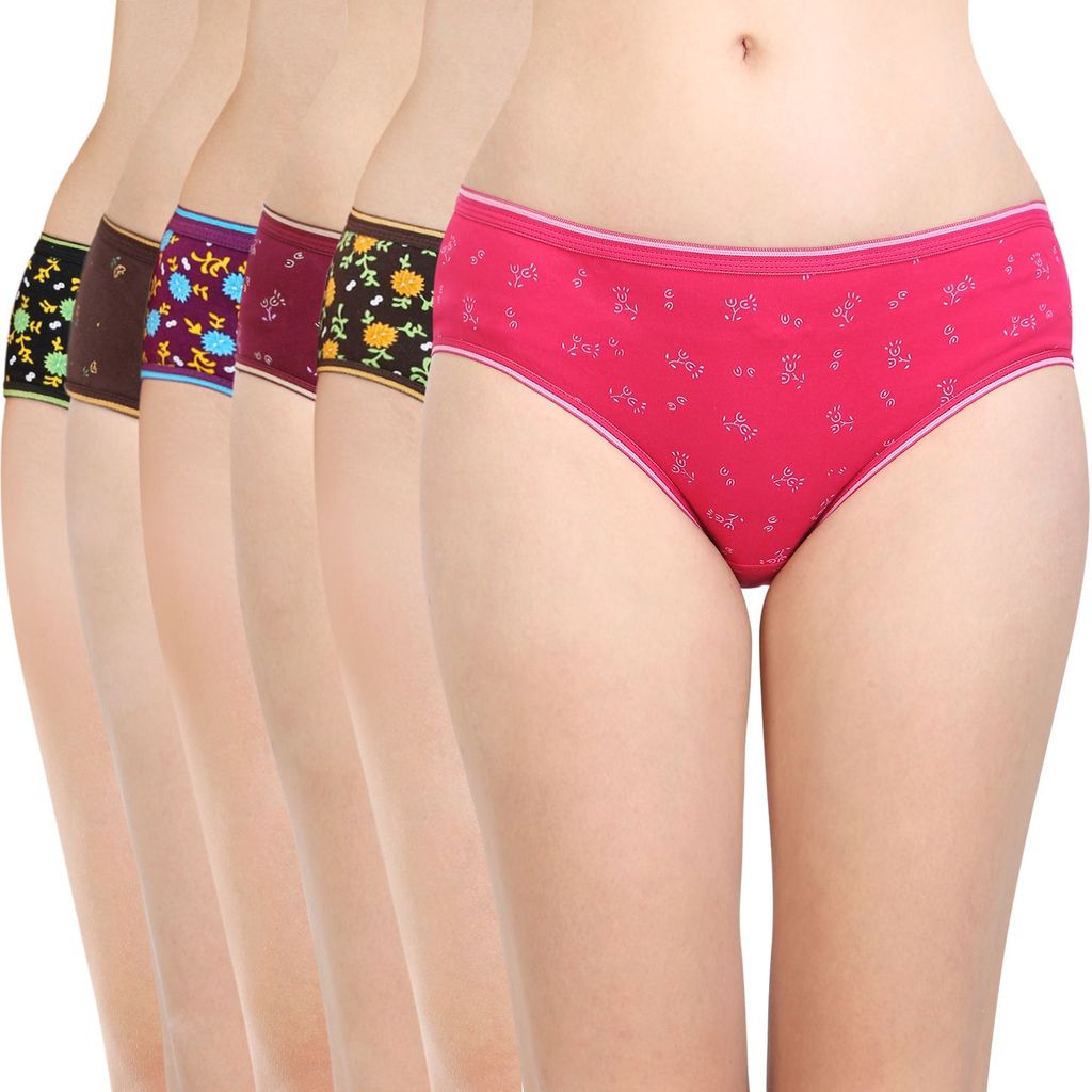Bodycare women's combed cotton assorted Hipster Panty Pack of 6 ( E400500D ) - Briefs | Buy online on ZillyBuy