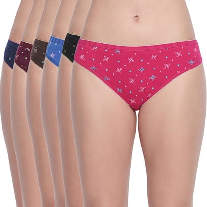 Bodycare women's combed cotton assorted Hipster Panty Pack of 6 ( E5000 )