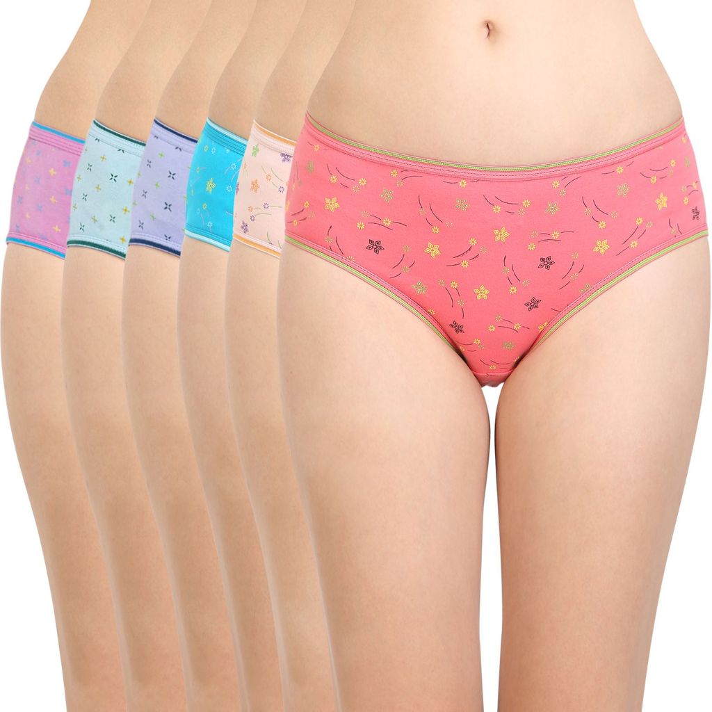 Bodycare women's combed cotton assorted Hipster Panty Pack of 6 ( E300D ) - Briefs | Buy online on ZillyBuy