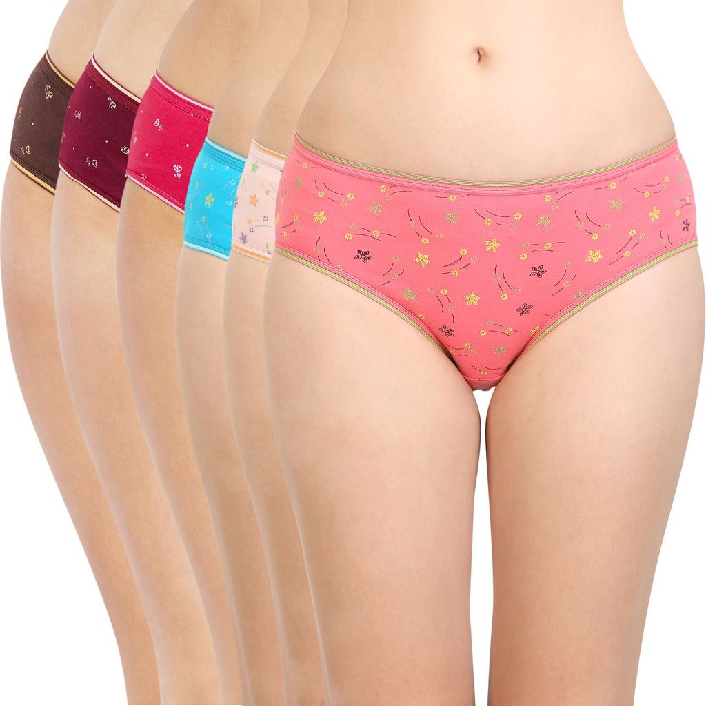 Bodycare women's combed cotton assorted Hipster Panty Pack of 6 ( E300400D ) - Briefs | Buy online on ZillyBuy
