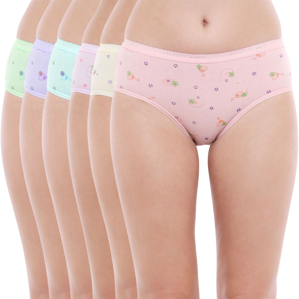 Bodycare women's combed cotton assorted Hipster Panty Pack of 6 ( E3000 ) - Briefs | Buy online on ZillyBuy