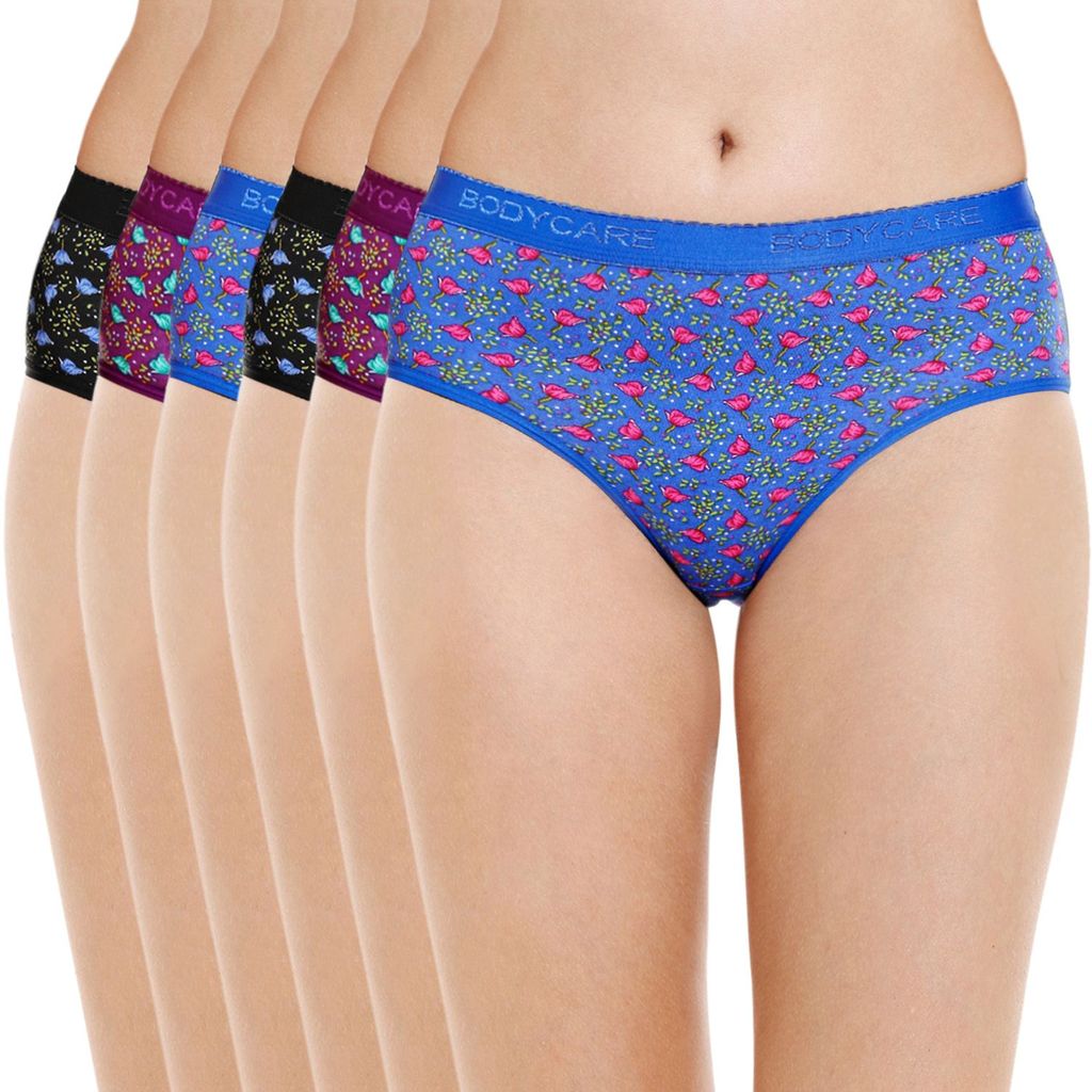 Bodycare women's combed cotton assorted Hipster Panty Pack of 6 ( E13000 ) - Briefs | Buy online on ZillyBuy
