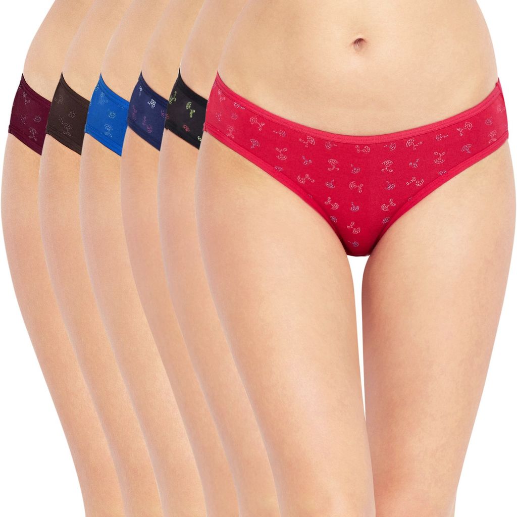 Bodycare women's combed cotton assorted Bikini Panty Pack of 6 ( E13000 ) - Briefs | Buy online on ZillyBuy