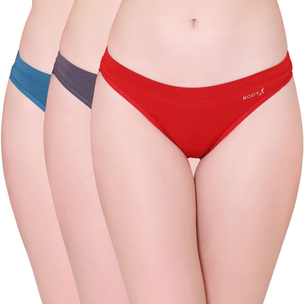 Bodyx women's combed cotton assorted Bikini Panty Pack of 3 ( BX508 ) - Briefs | Buy online on ZillyBuy