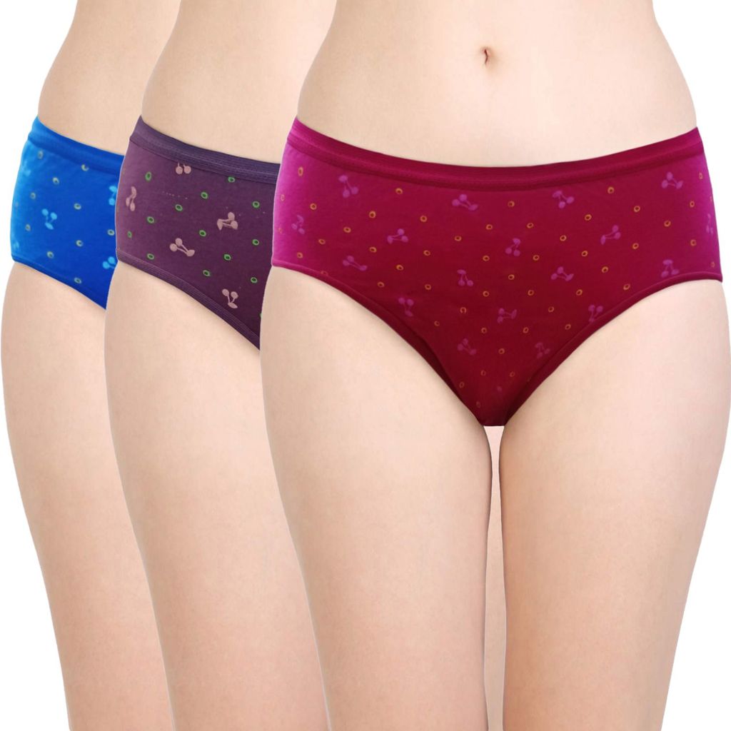 Bodycare women's combed cotton assorted Briefs Panty Pack of 3 ( 40000 ) - Briefs | Buy online on ZillyBuy