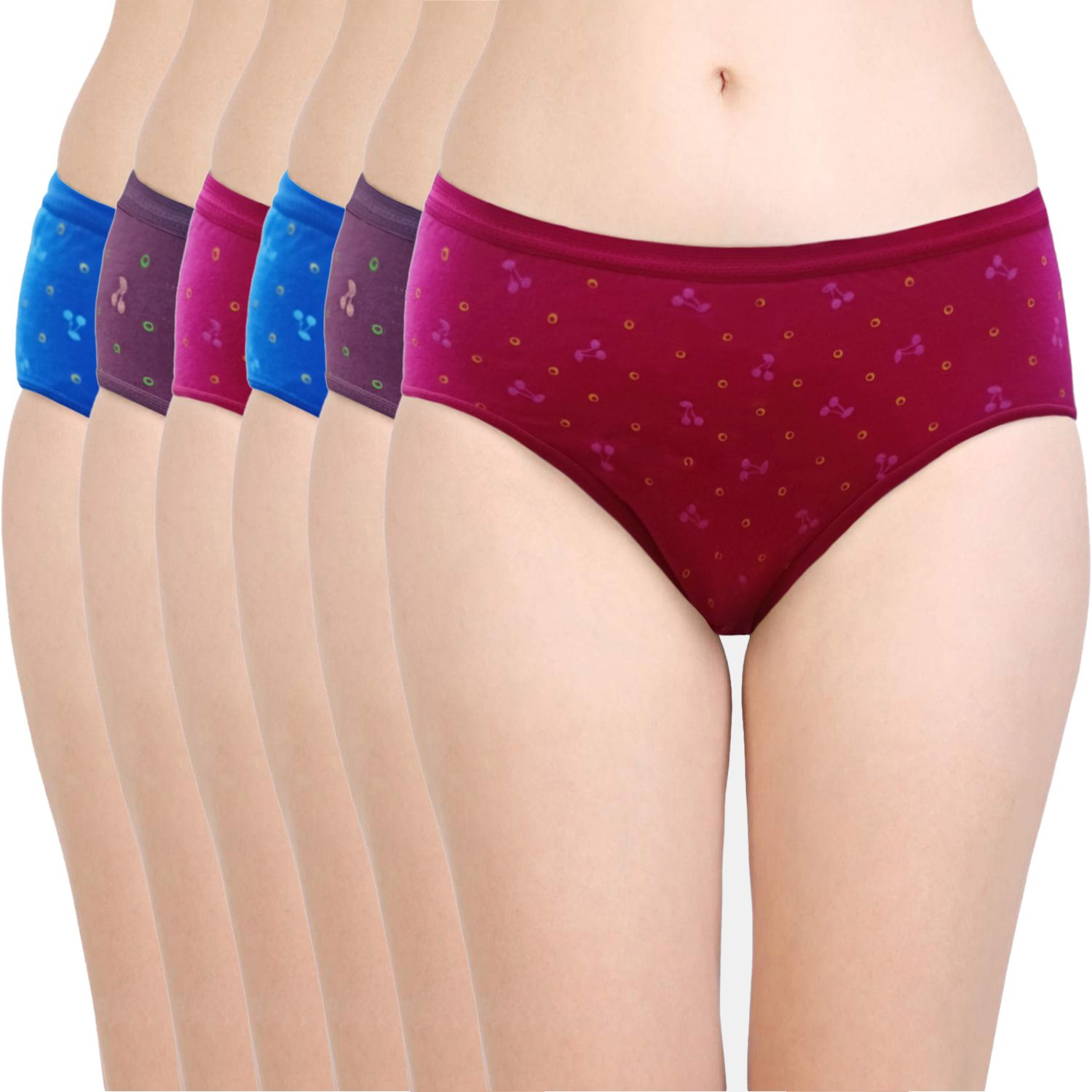 Bodycare women's combed cotton assorted Briefs Panty Pack of 6 ( 40000 )