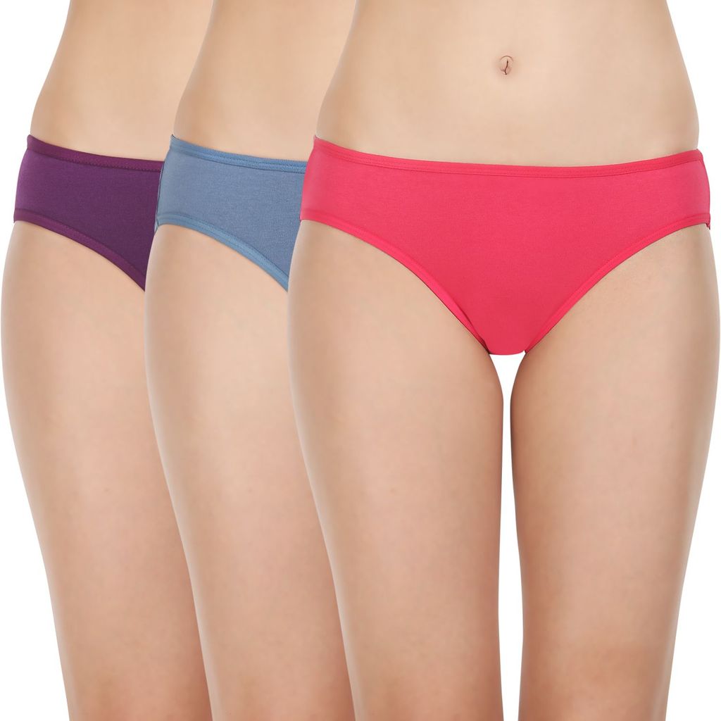 Bodycare women's combed cotton assorted Bikini Panty Pack of 3 ( 1440C ) - Briefs | Buy online on ZillyBuy