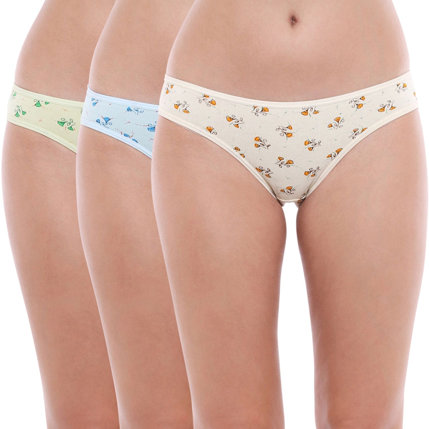 Bodycare women's combed cotton assorted Hipster Panty Pack of 3 ( 12000 )