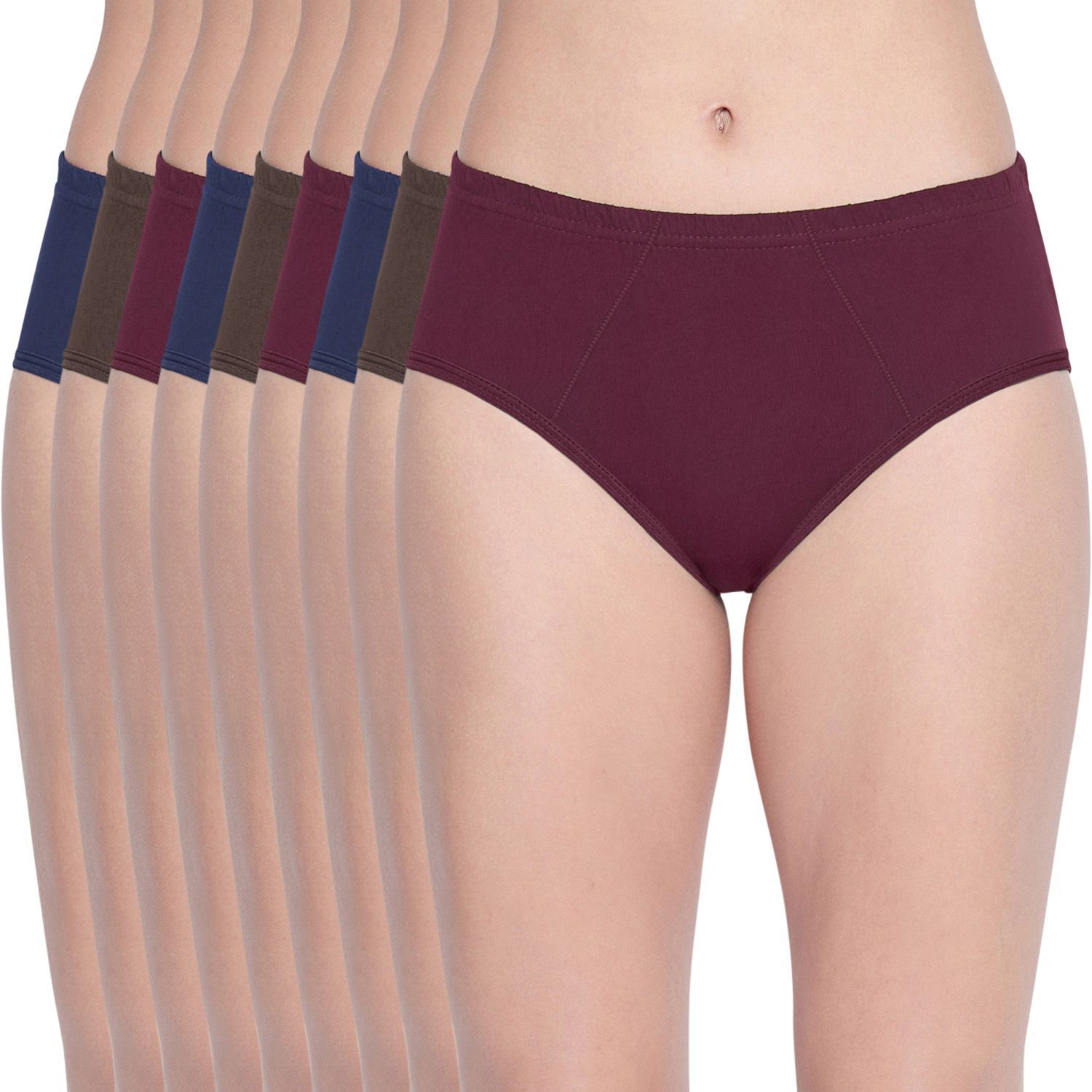 Bodycare women's combed cotton assorted Hipster Panty Pack of 9 ( 2D )