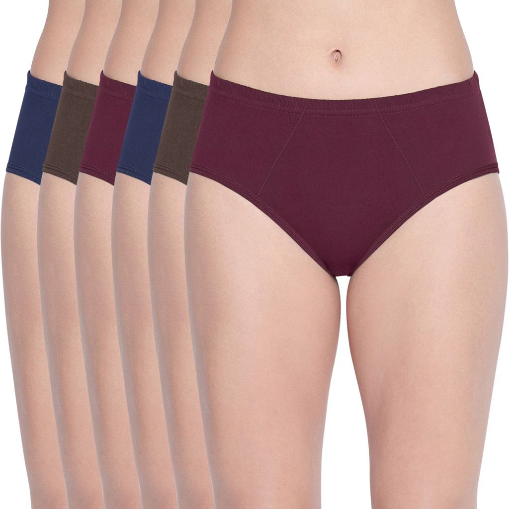 Bodycare women's combed cotton assorted Hipster Panty Pack of 6 ( 2D ) - Briefs | Buy online on ZillyBuy