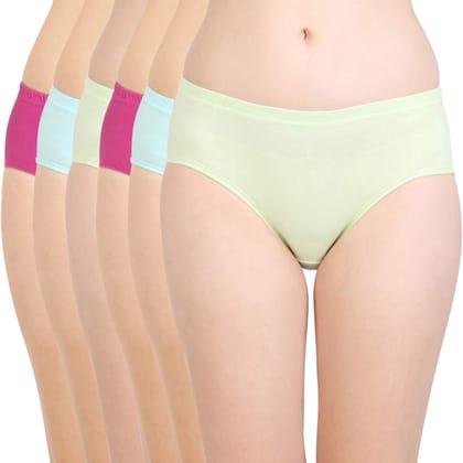 Bodycare women's combed cotton assorted Hipster Panty Pack of 6 ( 2C )