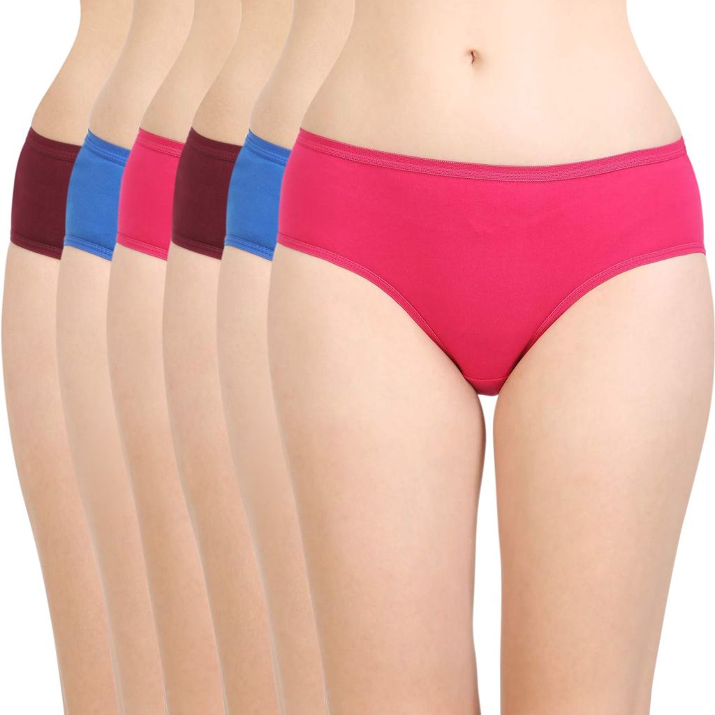 Bodycare women's combed cotton assorted Hipster Panty Pack of 6 ( 26D ) - Briefs | Buy online on ZillyBuy