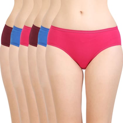 Bodycare women's combed cotton assorted Hipster Panty Pack of 6 ( 2D-D )