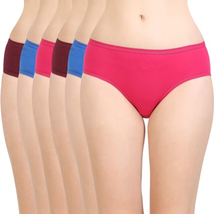 Bodycare women's combed cotton assorted Hipster Panty Pack of 6 ( 26D-D )