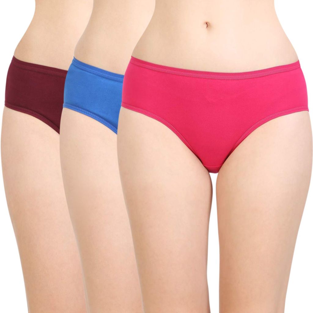 Bodycare women's combed cotton assorted Hipster Panty Pack of 3 ( 26D-D ) - Briefs | Buy online on ZillyBuy