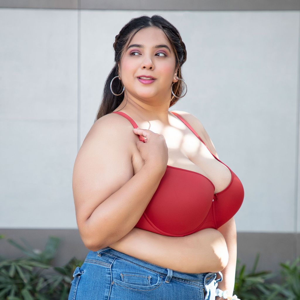 Premium Women Plus Size Coverup Minimizer Bamboo Fabric Padded TShirt Bra 2025 at ShopCircuit | 