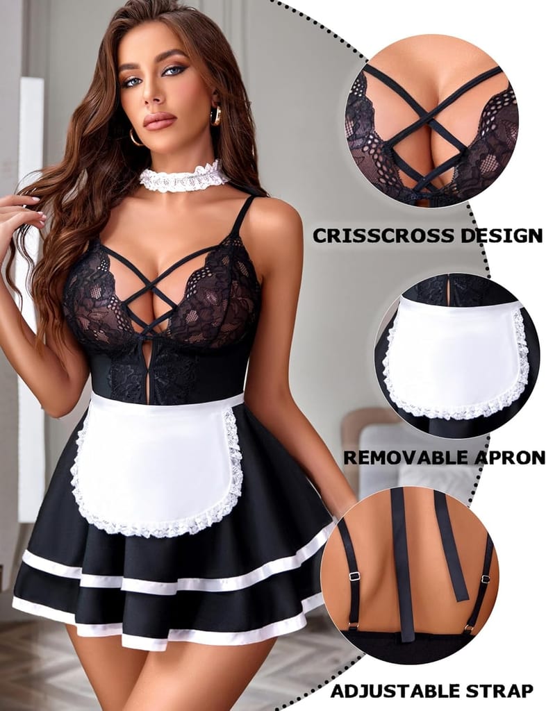 New Women LUXZII Women Sexy Babydoll Sleepwear Lingerie Night Dress, Women's Nightwear Honeymoon