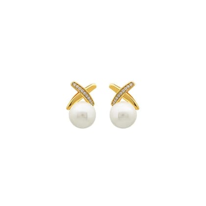 18k Gold Plated Silver Enchanted Pearl Earrings
