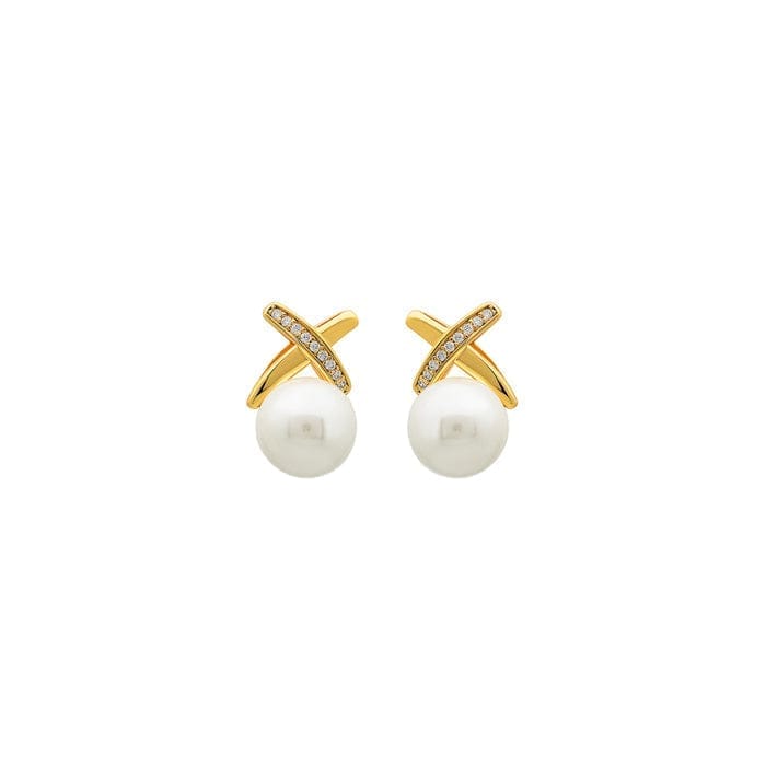 18k Gold Plated Silver Enchanted Pearl Earrings