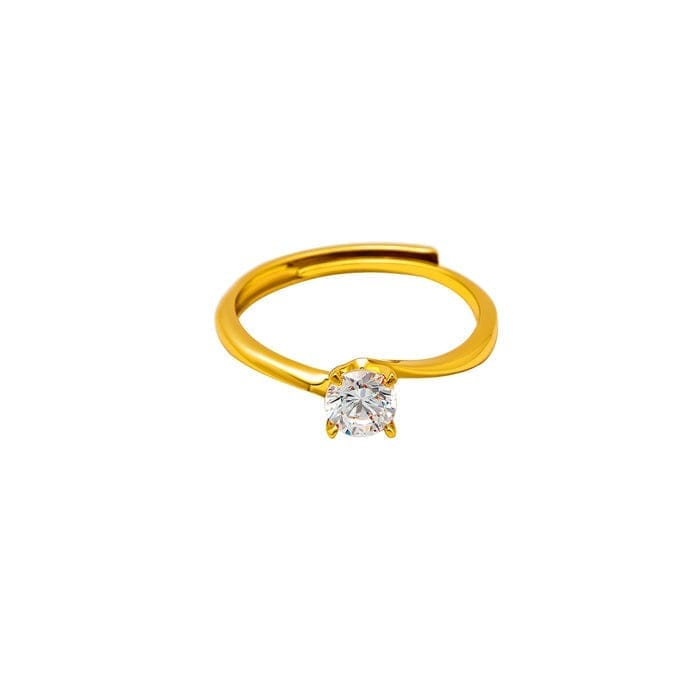 18k Gold Plated Silver Tiny Solitaire Ring - Jewellery Sets | Buy online on ZillyBuy
