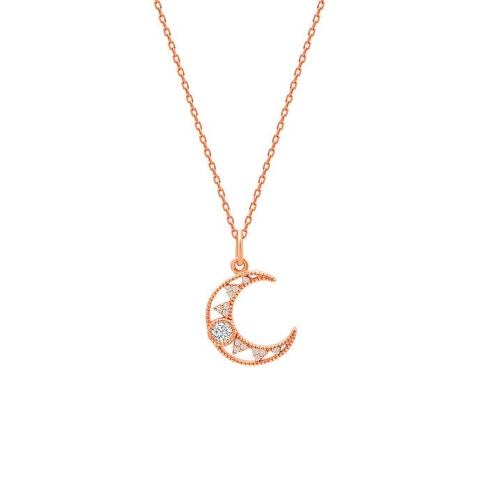 Rose Gold Cresent Pendant with Chain - Jewellery Sets | Buy online on ZillyBuy