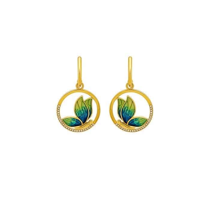 18k Gold Plated Silver Mystic Butterfly Earrings