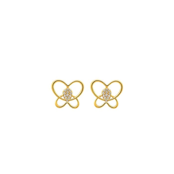 18k Gold Plated Silver Delicate Butterfly Earrings - Jewellery Sets | Buy online on ZillyBuy