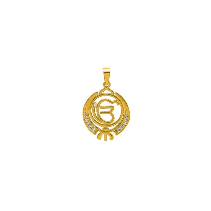 18k Gold plated Ik Onkar Pendant