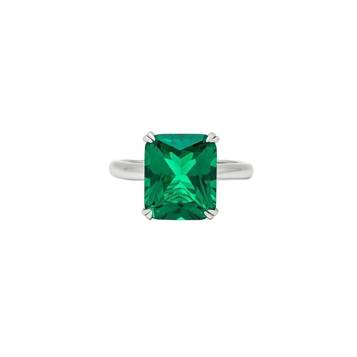 Silver Green Crystal Radiant Ring - Jewellery Sets | Buy online on ZillyBuy