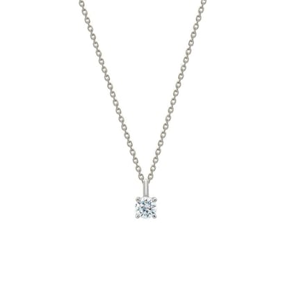 Silver Tiny Solitaire Pendant with Chain