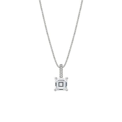Silver Mini Cube Pendant with Box Chain