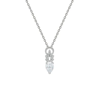 Silver Ice Drop Pendant with Chain