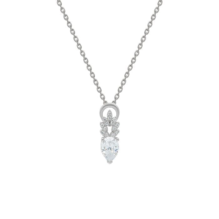Silver Ice Drop Pendant with Chain