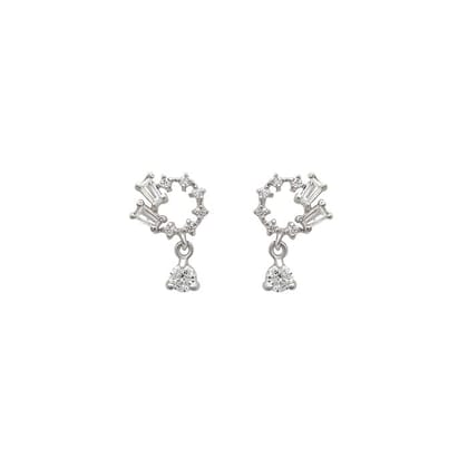 Silver Orchid Earrings