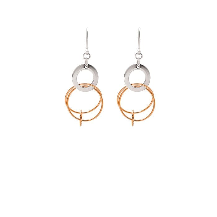 18k Rose Gold Plated Two Tone Silver Eclipes Earrings - Jewellery Sets | Buy online on ZillyBuy