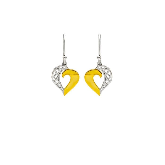 18k Gold Plated Two Tone Silver Royal Heart Earrings - Jewellery Sets | Buy online on ZillyBuy