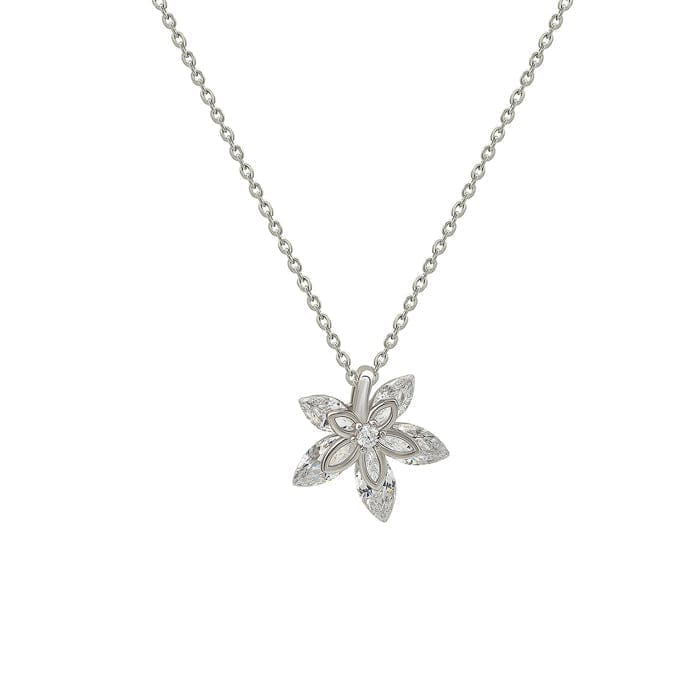 Silver Orchid Pendant with Chain - Jewellery Sets | Buy online on ZillyBuy