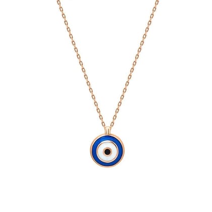 Rose Gold Dark Evil Eye Shield Necklace