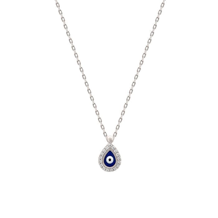 Silver Dark Evil Eye Drop Necklace - Jewellery Sets | Buy online on ZillyBuy