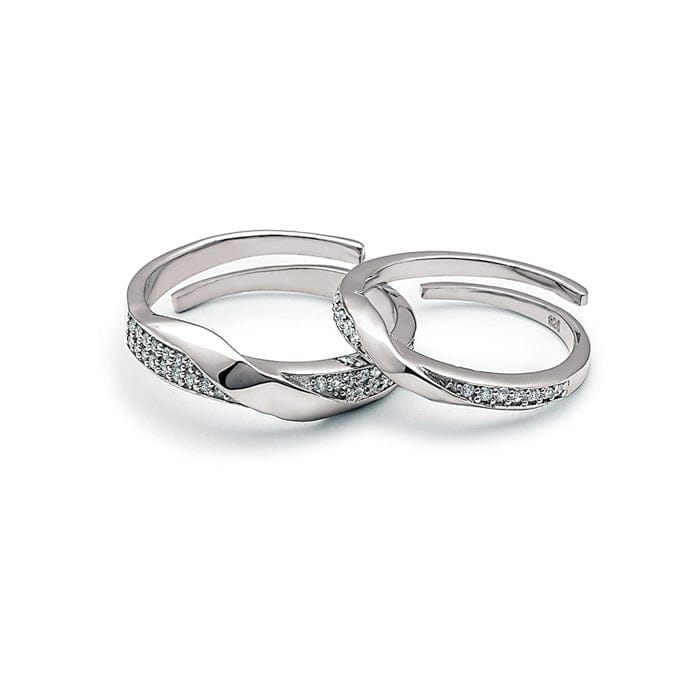Silver Forever Linked Couple Rings - Jewellery Sets | Buy online on ZillyBuy