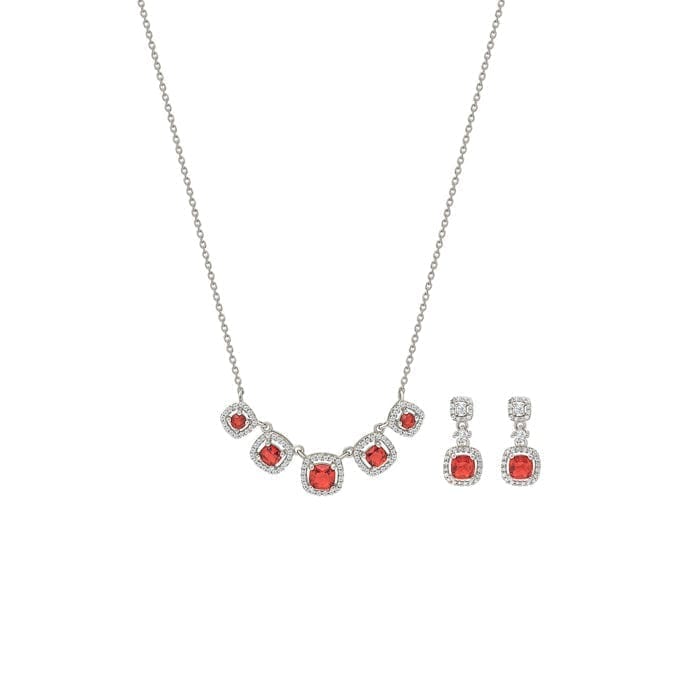 Silver Red Royalty Necklace Set - Jewellery Sets | Buy online on ZillyBuy