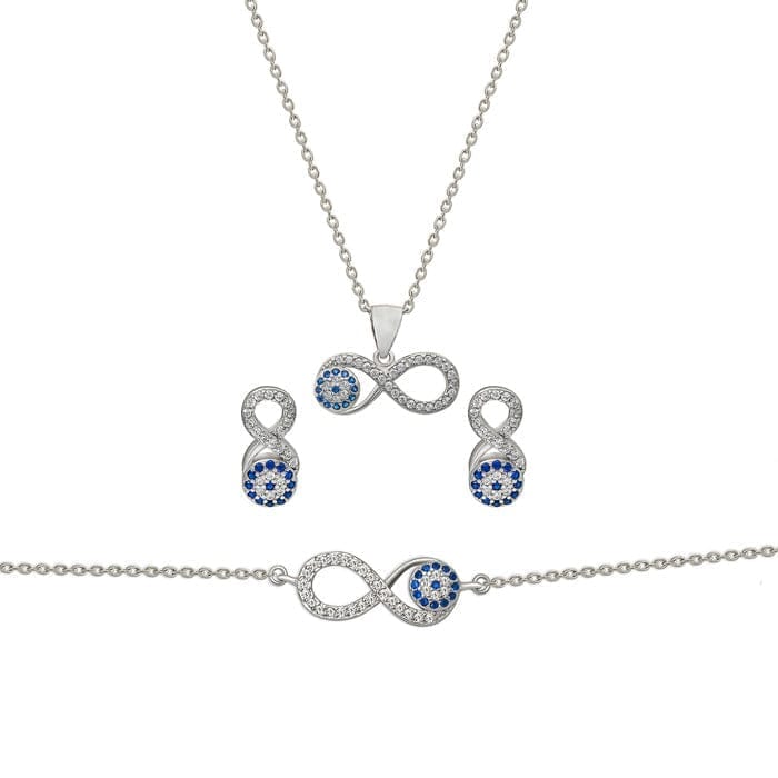 Silver Infinity Eye Set - Jewellery Sets | Buy online on ZillyBuy