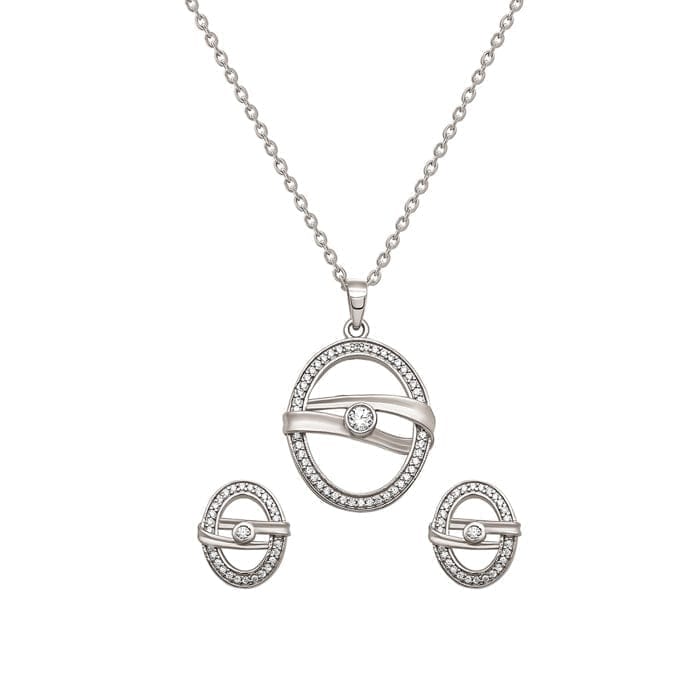 Silver Boho Pendant Set