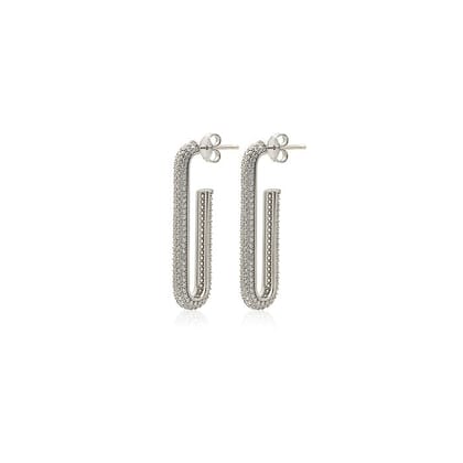 Silver Modern Curve Earrings